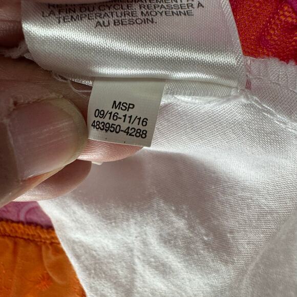 Penelope Mack Girl's‎ Dress Orange Pink Floral Print Ruffles Pleats Size 24MOS - Picture 9 of 10